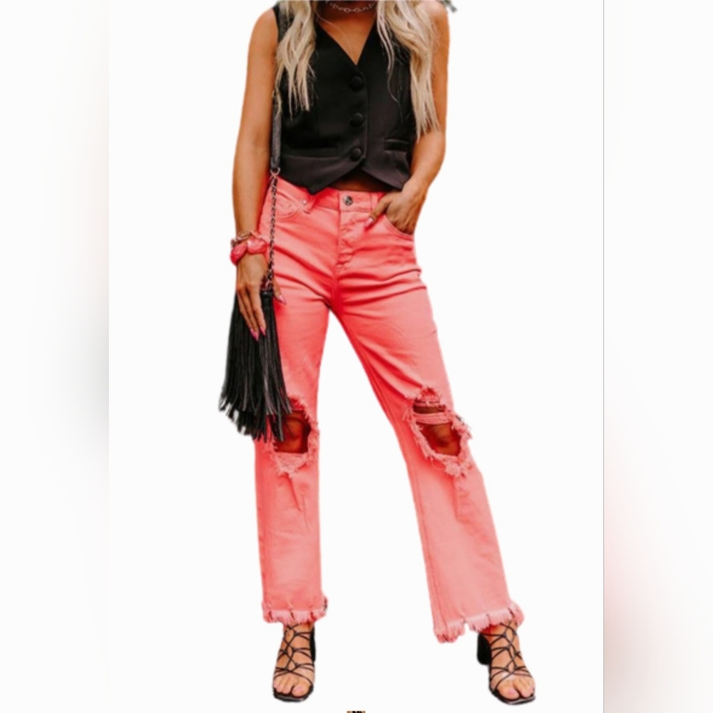 Women's Flare & Wide Leg Jeans - Pink